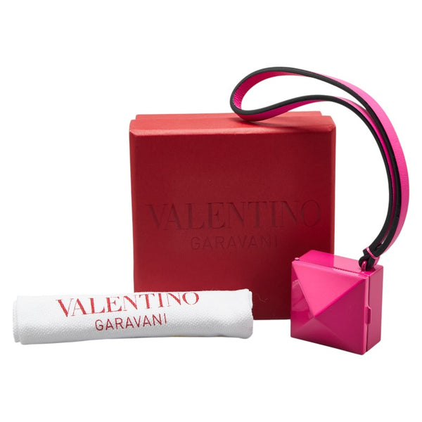 ヴァレンチノ ロックスタッズ ミラー チャーム バッグチャーム ピンク メタル レザー レディース Valentino 【中古】