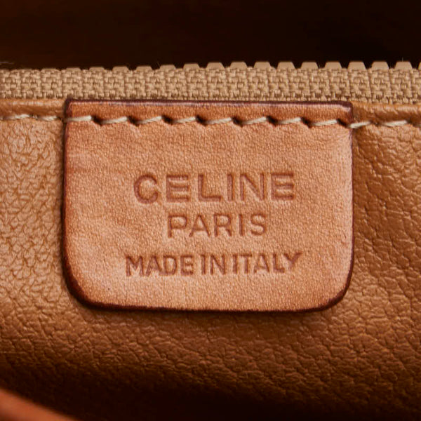 セリーヌ マカダム ハンドバッグ ブラウン PVC レザー レディース CELINE 【中古】
