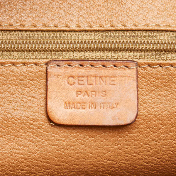 セリーヌ マカダム ハンドバッグ ブラウン PVC レザー レディース CELINE 【中古】