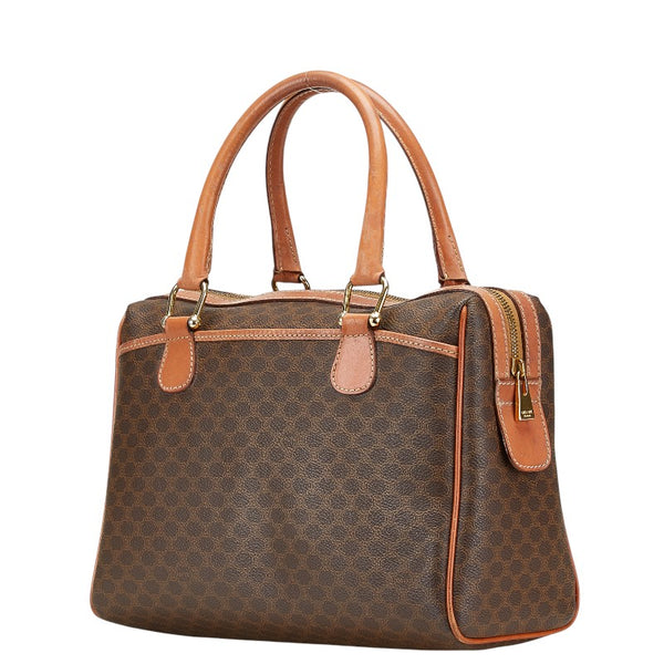セリーヌ マカダム ハンドバッグ ブラウン PVC レザー レディース CELINE 【中古】