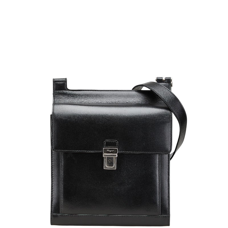 サルヴァトーレフェラガモ 斜め掛け ショルダーバッグ ブラック レザー レディース Salvatore Ferragamo 【中古】