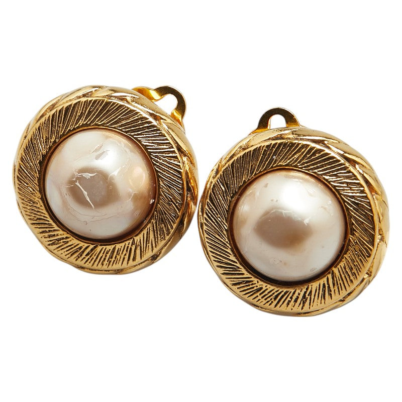 シャネル イヤリング ゴールド メッキ フェイクパール レディース CHANEL 【中古】