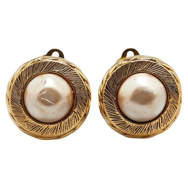 シャネル イヤリング ゴールド メッキ フェイクパール レディース CHANEL 【中古】