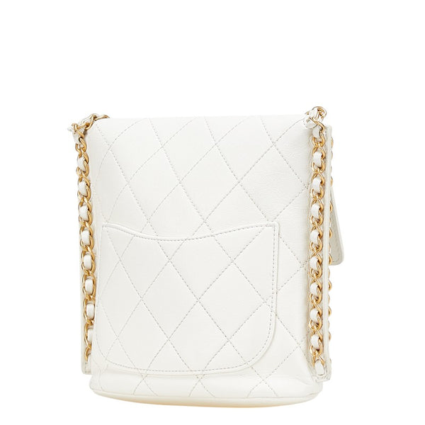 シャネル ココマーク マトラッセ チェーン ショルダーバッグ AS2542 ホワイト カーフレザー レディース CHANEL 【中古】