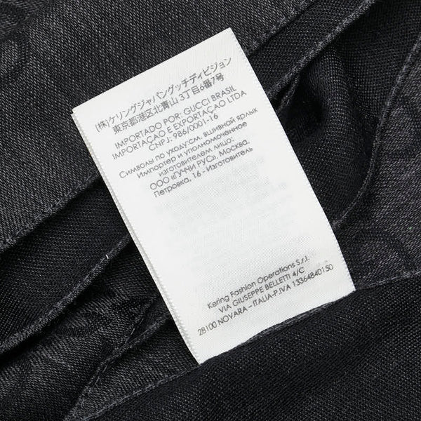 グッチ GG柄 マフラー ストール グレー ブラック ウール シルク レディース GUCCI 【中古】