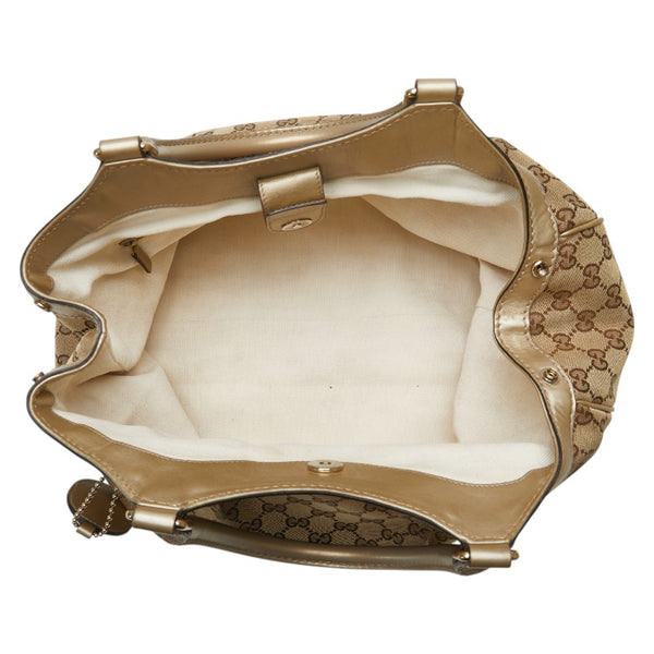 グッチ GGキャンバス スーキー ハンドバッグ 211944 ベージュ ゴールド キャンバス レザー レディース GUCCI 【中古】