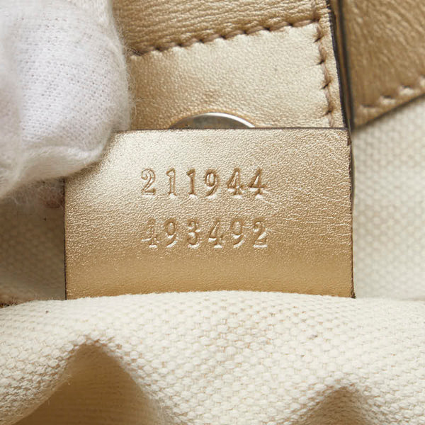 グッチ GGキャンバス スーキー ハンドバッグ 211944 ベージュ ゴールド キャンバス レザー レディース GUCCI 【中古】