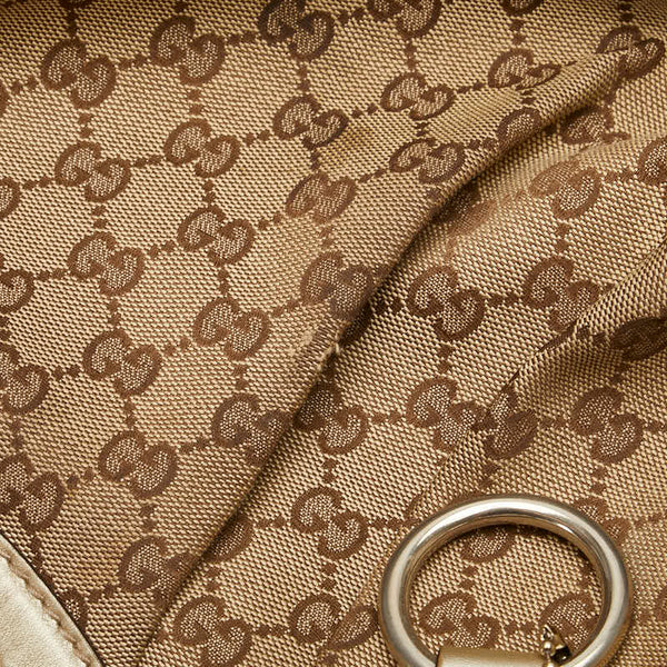 グッチ GGキャンバス スーキー ハンドバッグ 211944 ベージュ ゴールド キャンバス レザー レディース GUCCI 【中古】