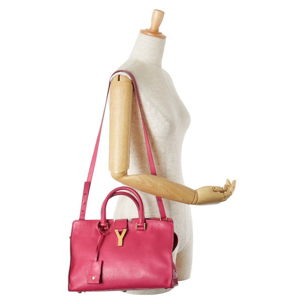 サンローラン カバス Yライン ハンドバッグ ショルダーバッグ 2WAY ピンク レザー レディース SAINT LAURENT 【中古】