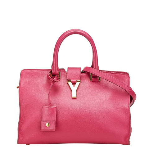 サンローラン カバス Yライン ハンドバッグ ショルダーバッグ 2WAY ピンク レザー レディース SAINT LAURENT 【中古】