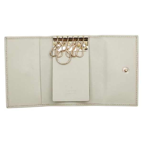 グッチ GGキャンバス シェリーライン リボン キーケース 6連 257007 ベージュ マルチカラー キャンバス レザー レディース GUCCI 【中古】