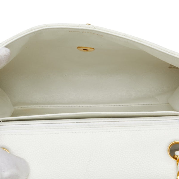 シャネル ココマーク マトラッセ チェーン ハンドバッグ ショルダーバッグ ホワイト キャビアスキン レディース CHANEL 【中古】