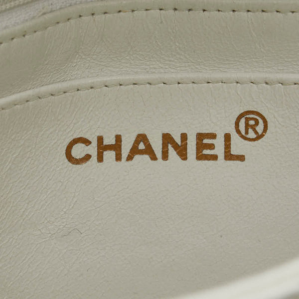 シャネル ココマーク マトラッセ チェーン ハンドバッグ ショルダーバッグ ホワイト キャビアスキン レディース CHANEL 【中古】