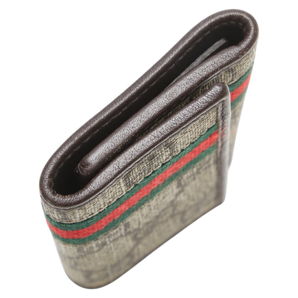 グッチ GGスプリーム シェリーライン キーケース 6連 138077 ベージュ ブラウン PVC レザー レディース GUCCI 【中古】