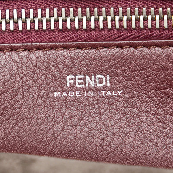 フェンディ ドットコム パイソン ハンドバッグ ショルダーバッグ 2WAY 8BN293 グレー ベージュ レザー レディース FENDI 【中古】