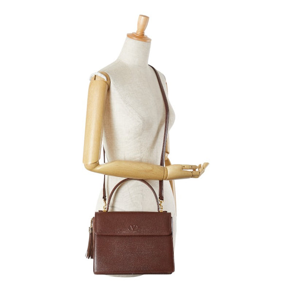 ヴァレンチノ ハンドバッグ ショルダーバッグ 2WAY ブラウン レザー レディース Valentino 【中古】