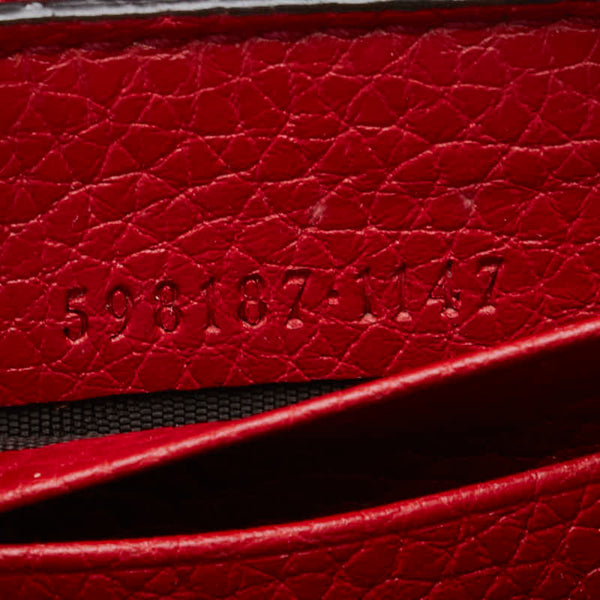 グッチ インターロッキングG ソーホー タッセル ラウンドファスナー 長財布 598187 レッド レザー レディース GUCCI 【中古】