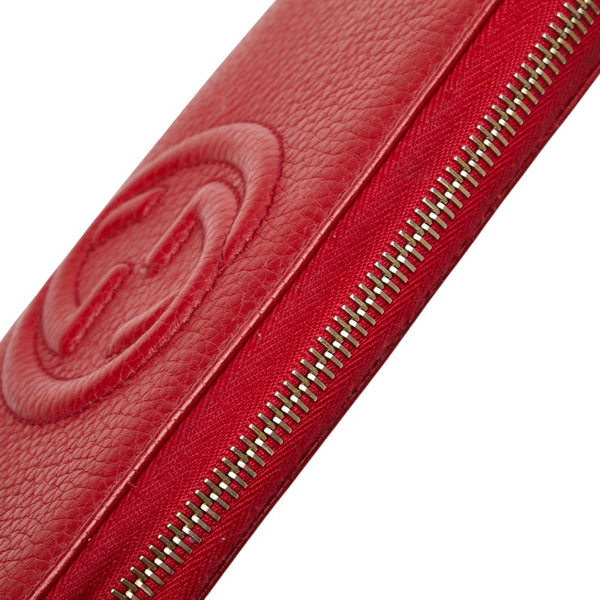 グッチ インターロッキングG ソーホー タッセル ラウンドファスナー 長財布 598187 レッド レザー レディース GUCCI 【中古】