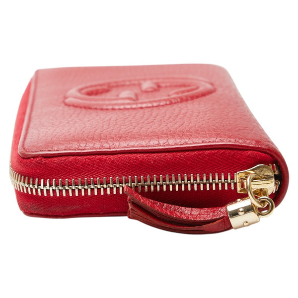 グッチ インターロッキングG ソーホー タッセル ラウンドファスナー 長財布 598187 レッド レザー レディース GUCCI 【中古】