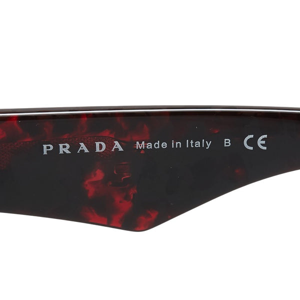 プラダ ロゴ スクエア サングラス レッド プラスチック レディース PRADA 【中古】