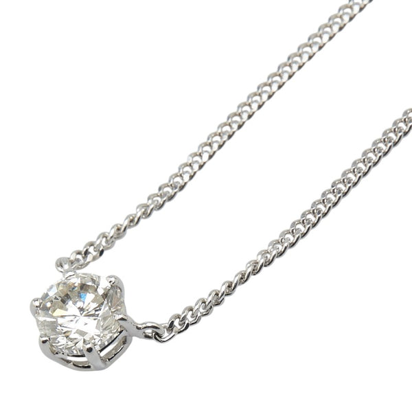 Pt850 プラチナ ダイヤ1.02ct 1P ペンダントネックレス レディース 【中古】