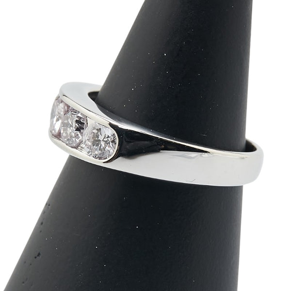 Pt900 プラチナ ダイヤ1.00ct 一文字 リング 指輪 レディース 11号 【中古】