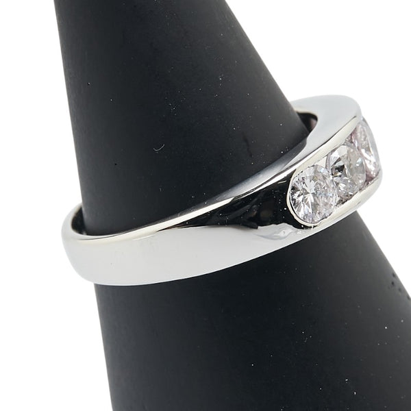 Pt900 プラチナ ダイヤ1.00ct 一文字 リング 指輪 レディース 11号 【中古】