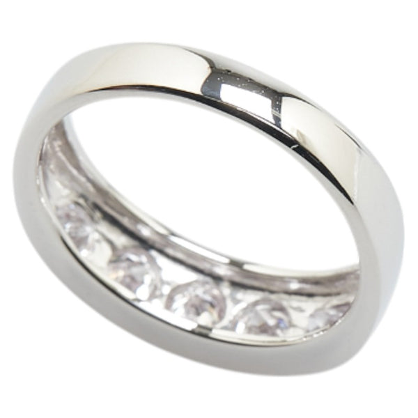 Pt900 プラチナ ダイヤ1.00ct 一文字 リング 指輪 レディース 11号 【中古】