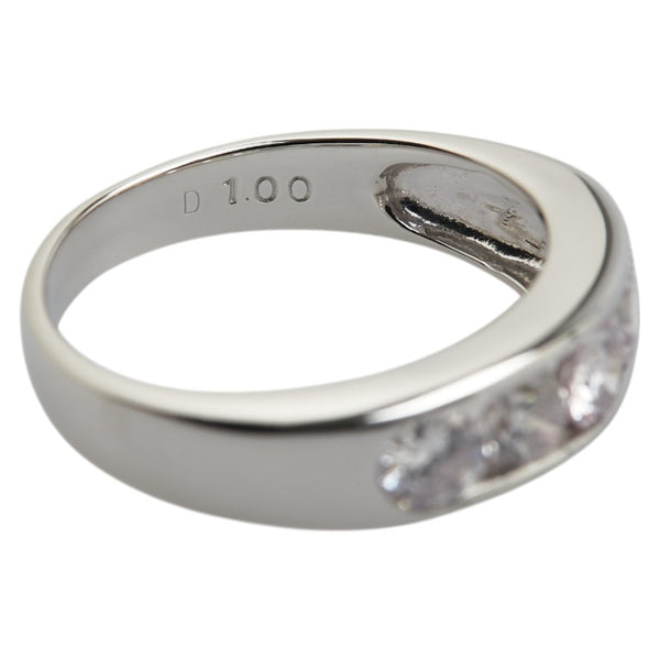 Pt900 プラチナ ダイヤ1.00ct 一文字 リング 指輪 レディース 11号 【中古】