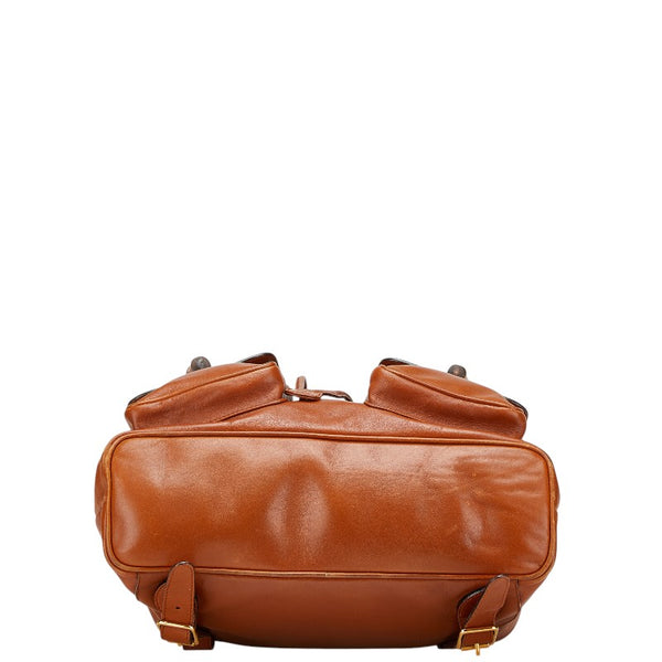 グッチ バンブー リュック バックパック 003 1998 0016 ブラウン レザー レディース GUCCI 【中古】