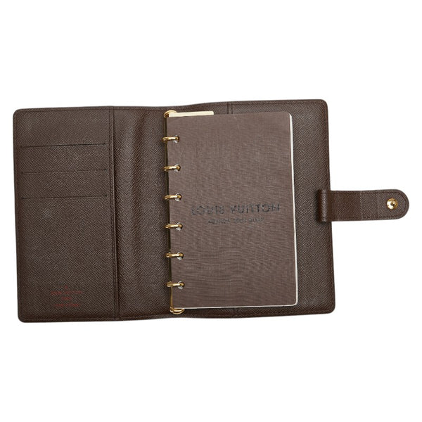 ルイ ヴィトン ダミエ アジェンダPM 手帳カバー R20700 ブラウン PVC レザー レディース LOUIS VUITTON 【中古】