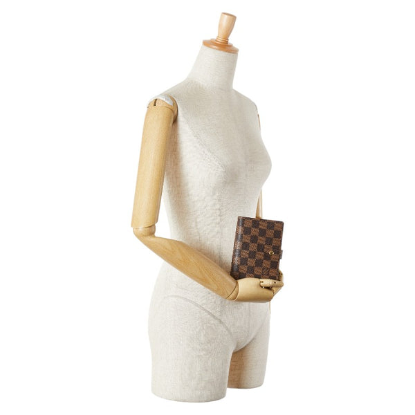 ルイ ヴィトン ダミエ アジェンダPM 手帳カバー R20700 ブラウン PVC レザー レディース LOUIS VUITTON 【中古】