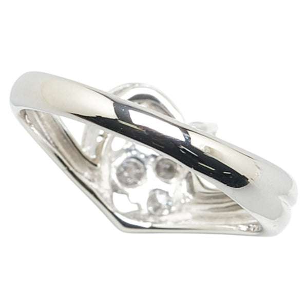 Pt900 プラチナ ダイヤ0.50ct 花 フラワー モチーフ リング 指輪 レディース 11.5号 【中古】