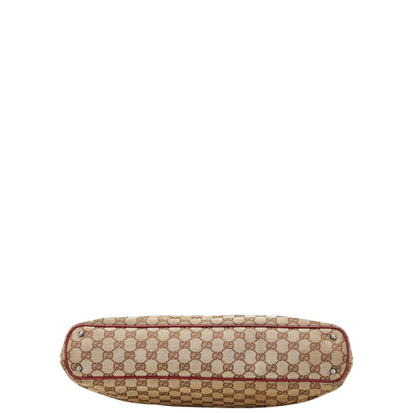 グッチ GGキャンバス ハンドバッグ トートバッグ 113016 ベージュ パープル キャンバス レザー レディース GUCCI 【中古】