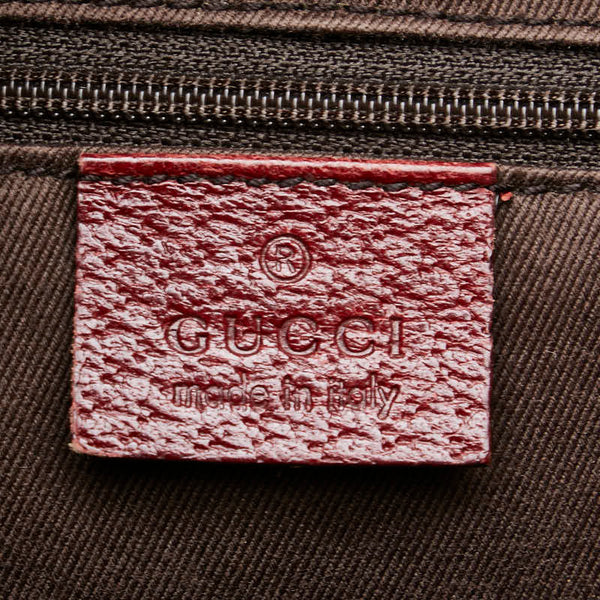 グッチ GGキャンバス ハンドバッグ トートバッグ 113016 ベージュ パープル キャンバス レザー レディース GUCCI 【中古】