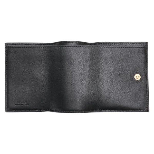 フェンディ バゲット マイクロ 三つ折り財布 ブラック レザー レディース FENDI 【中古】