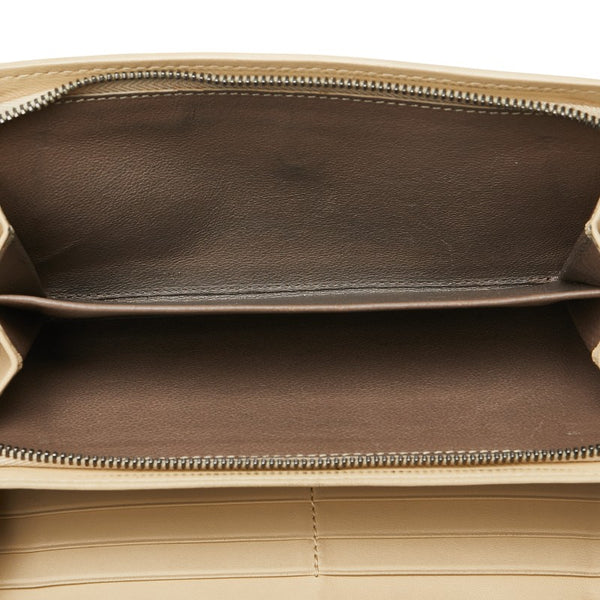 ボッテガヴェネタ イントレチャート 長財布 ベージュ レザー レディース BOTTEGAVENETA 【中古】