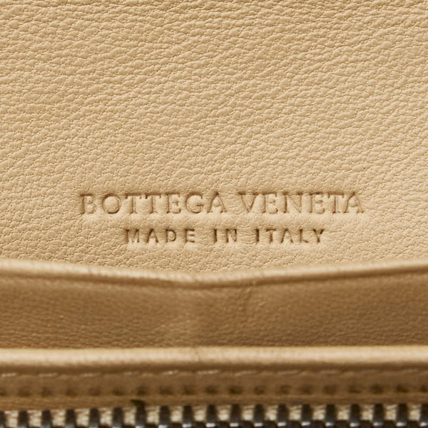 ボッテガヴェネタ イントレチャート 長財布 ベージュ レザー レディース BOTTEGAVENETA 【中古】