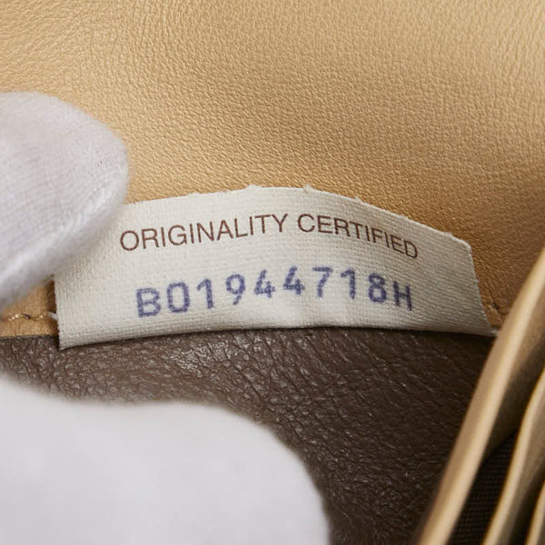 ボッテガヴェネタ イントレチャート 長財布 ベージュ レザー レディース BOTTEGAVENETA 【中古】