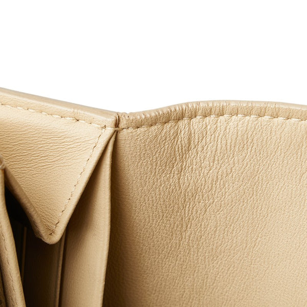 ボッテガヴェネタ イントレチャート 長財布 ベージュ レザー レディース BOTTEGAVENETA 【中古】