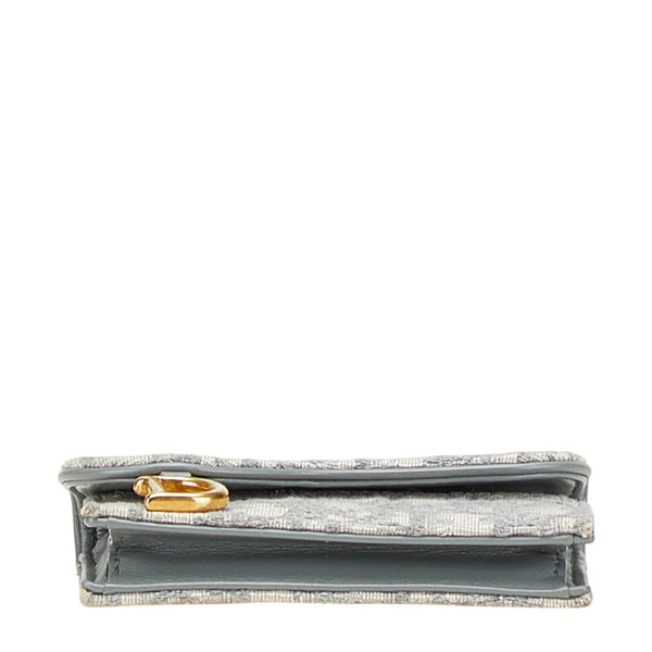 ディオール トロッター サドル カードケース グレー キャンバス レザー レディース Dior 【中古】