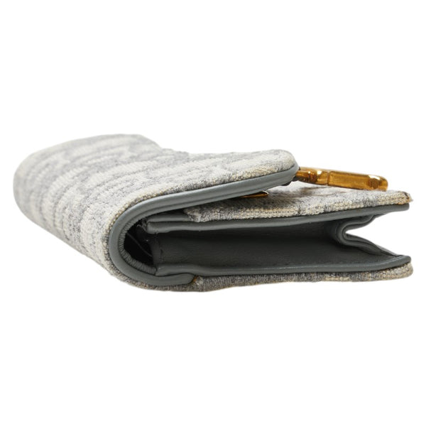 ディオール トロッター サドル カードケース グレー キャンバス レザー レディース Dior 【中古】