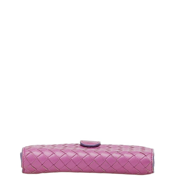 ボッテガヴェネタ イントレチャート 二つ折り財布 パープル レザー レディース BOTTEGAVENETA 【中古】