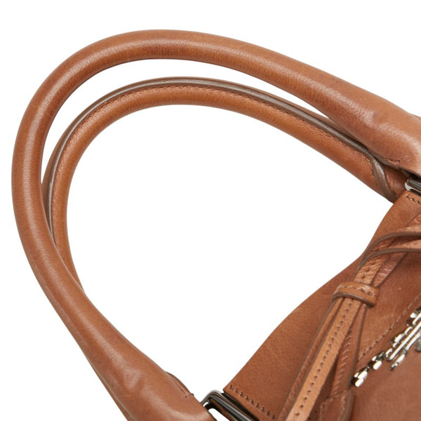 プラダ リボン ハンドバッグ BN2243 ピンクベージュ レザー レディース PRADA 【中古】