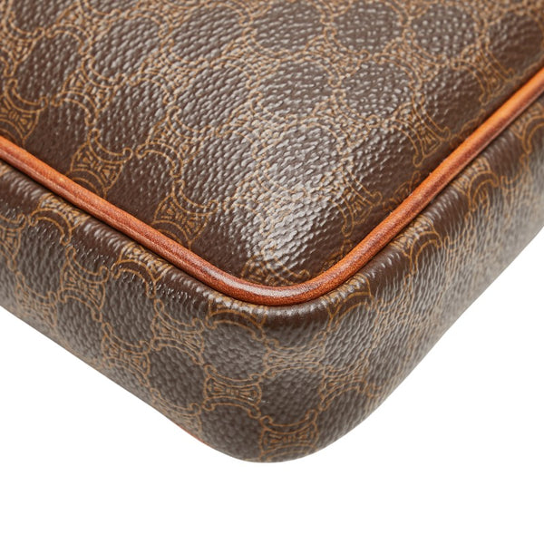 セリーヌ マカダム クラッチバッグ ブラウン PVC レザー レディース CELINE 【中古】