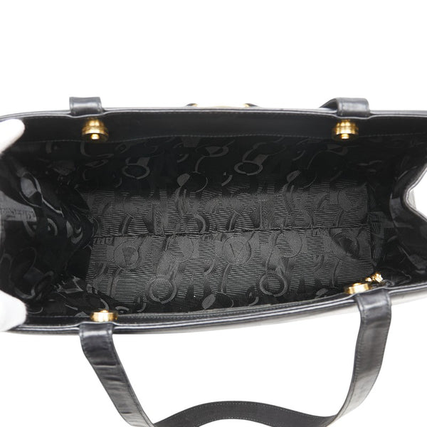 サルヴァトーレフェラガモ ヴァラ トートバッグ ワンショルダーバッグ BA21 2530 ブラック レザー レディース Salvatore Ferragamo 【中古】