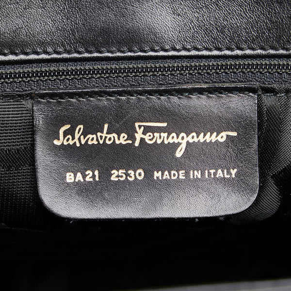 サルヴァトーレフェラガモ ヴァラ トートバッグ ワンショルダーバッグ BA21 2530 ブラック レザー レディース Salvatore Ferragamo 【中古】