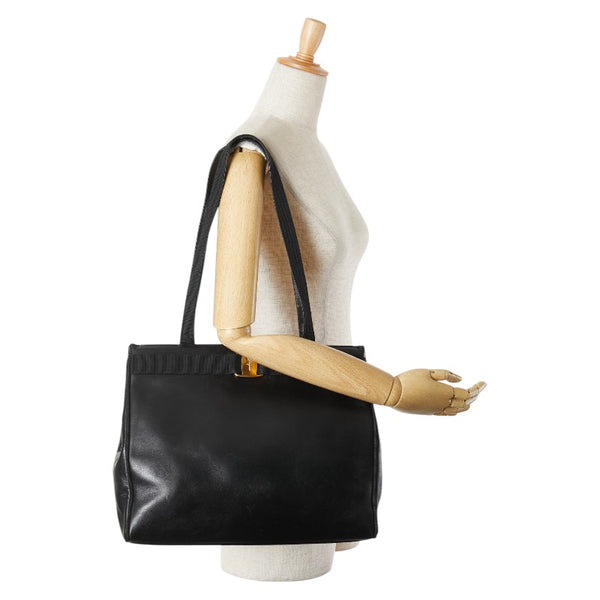 サルヴァトーレフェラガモ ヴァラ トートバッグ ワンショルダーバッグ BA21 2530 ブラック レザー レディース Salvatore Ferragamo 【中古】