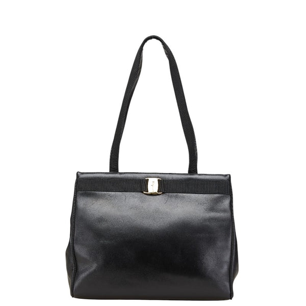 サルヴァトーレフェラガモ ヴァラ トートバッグ ワンショルダーバッグ BA21 2530 ブラック レザー レディース Salvatore Ferragamo 【中古】