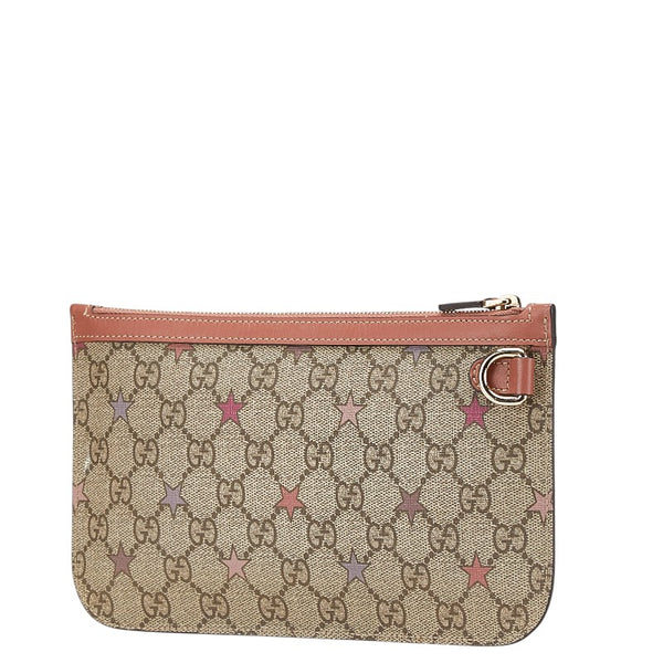 グッチ GGスプリーム スター 星 付属ポーチ 309498 ベージュ ピンク PVC レザー レディース GUCCI 【中古】
